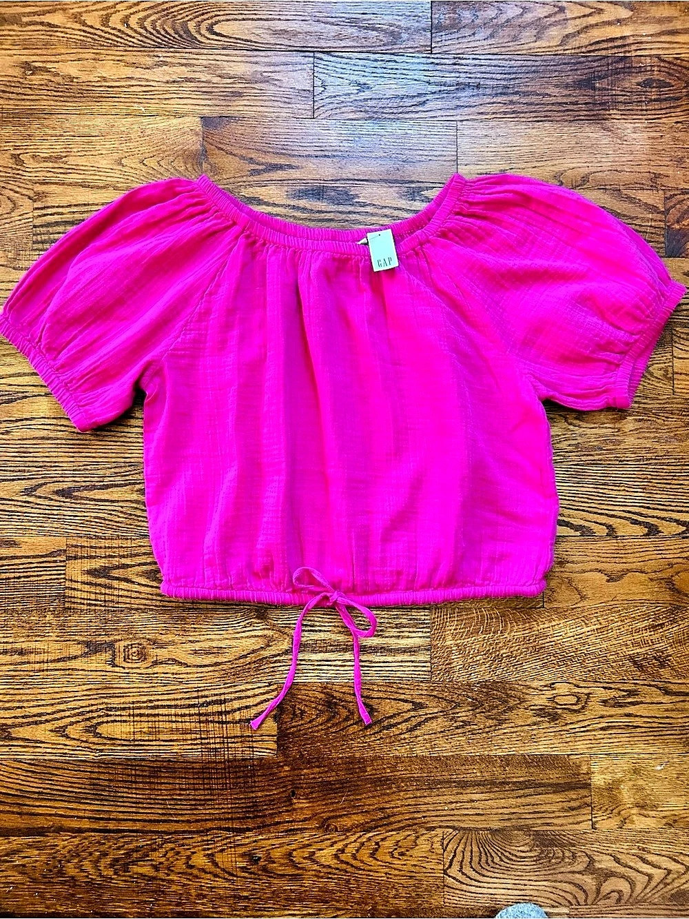 GAP sz M Pink Cotton Crop Top NWT Boho Y2K